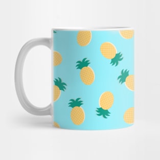 Pineapples on Blue Mug